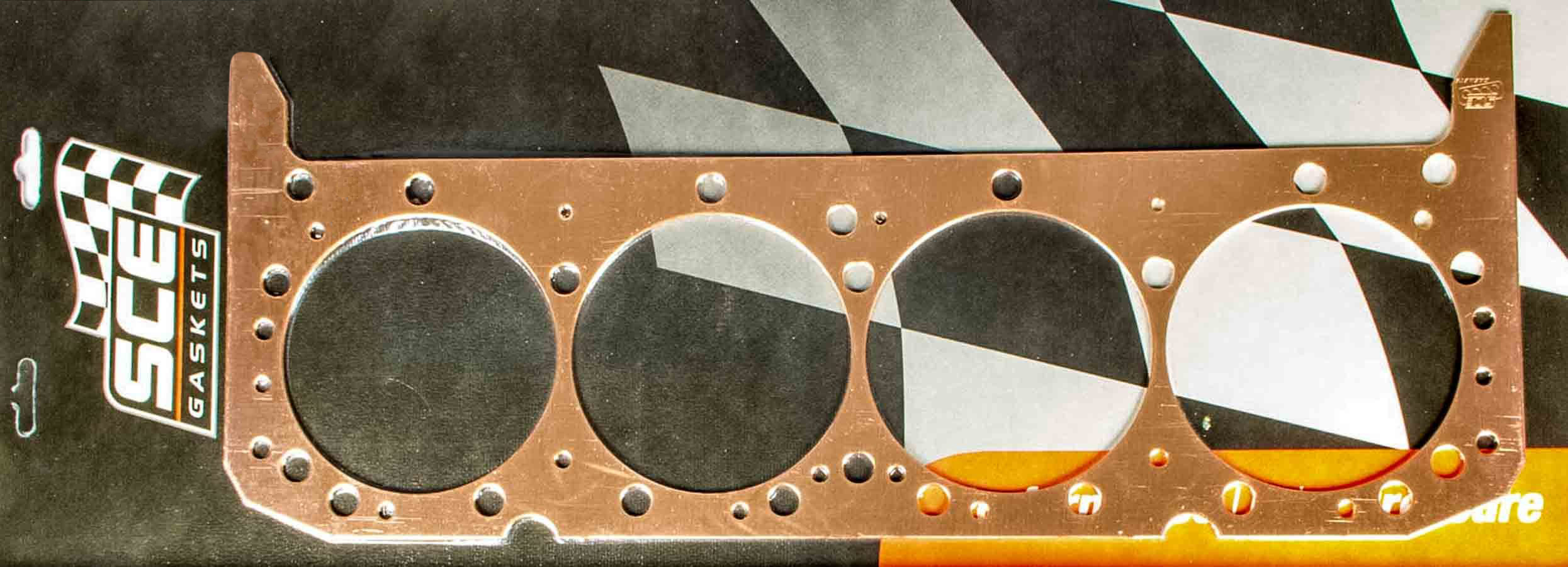 SCE Gaskets Cylinder Head Gasket Pro Copper 4.060 in Bore 0.062 in Compression Thickness Copper Small Block Chevy Each