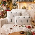 thumbnail image 2 of Christmas Tree Green Throw Pillow Covers 20x20, Soft Faux Fur Embroidered Throw Pillows for Couch Sofa Cushion Covers Holiday Home Decor, 2 of 6