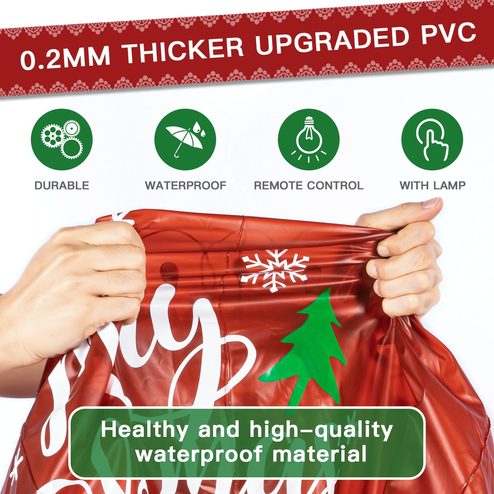 Yardi Yard 2 Pack 24" Outdoor Christmas Ornaments Light Up Inflatable Balls with Remote LED Light for Xmas Tree Hanging Decoration Yardi Yard 2 Pack 24" Outdoor Christmas Ornaments Light Up Inflatable Balls with Remote LED Light for Xmas Tree Hanging Decoration