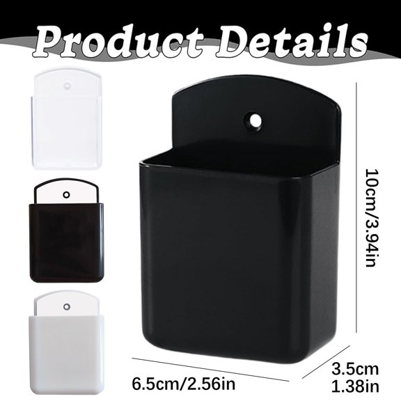 Clearance Under $0.79! 1PC Wall Mount Remote Control Holder, Adhesive Storage Box for TV & AC Remotes, for Home & Office, Black, One Size