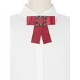 thumbnail image 4 of INSPIRE CHIC Women's Large Solid Color Bow Square Rhinestone Brooch Ties for Retro Chic, 4 of 4