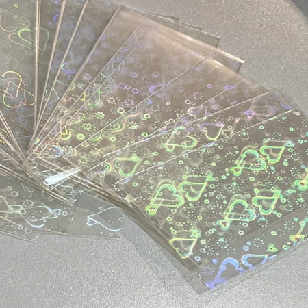 

LOVEVER 50pcs Transparent double-sided love flower pattern card film shining love card film