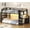 Black-Wide Staircase, variant on Plonmago Twin Size Bunk Bed With Desk, Bookshelf,3 Storage Drawers, Metal Floor Bunk Bed Twin Over Twin With Led Lights & Charging Station, 13.4" Guardrail & Ladder, Small Space