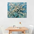 thumbnail image 3 of Nawypu Abstract Flower Canvas Wall Art: Dogwood Bloom Artwork Beautiful Teal Tree Gallery Painting White Floral Elegant Picture Contemporary Botanical Print for Living Room Bedroom Office, 3 of 5