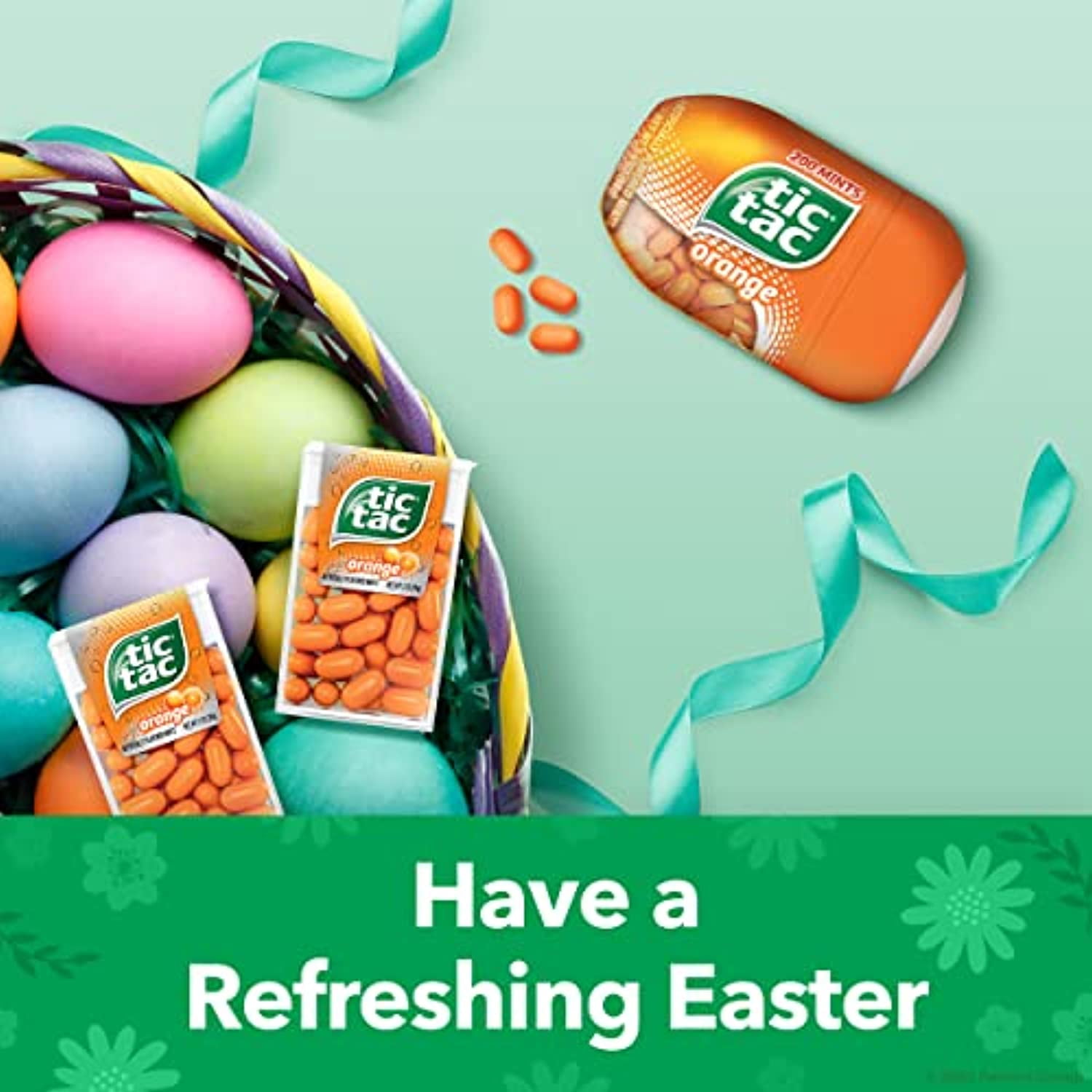 Tic Tac Fresh Breath Mints, Orange, Bulk Hard Candy Mints, Perfect Valentines Day Gift, 3.4 Oz Bottle Packs, 4 Count