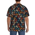 thumbnail image 5 of Xecao offers the Retro Tape for Men's Casual Short-sleeved Shirt, a button-up collared shirt with a pocket, perfect for beach vacations and yacht travel in the Small size., 5 of 7