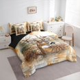 thumbnail image 3 of Homewish Deer Moose Animal Bedding Comforter Set 7 Pieces for Adult, Rustic Jungle Wildlife Full Bedding Set, Artwork Watercolor Reversible Fitted Sheet Flat Sheet, Breathable Home Decor, 3 of 7