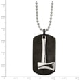 thumbnail image 2 of Stainless Steel Brushed And Polished Black Ip-Plated Axe Dog Tag Necklace (24 X 24.65) Made In China srn2629-24, 2 of 5