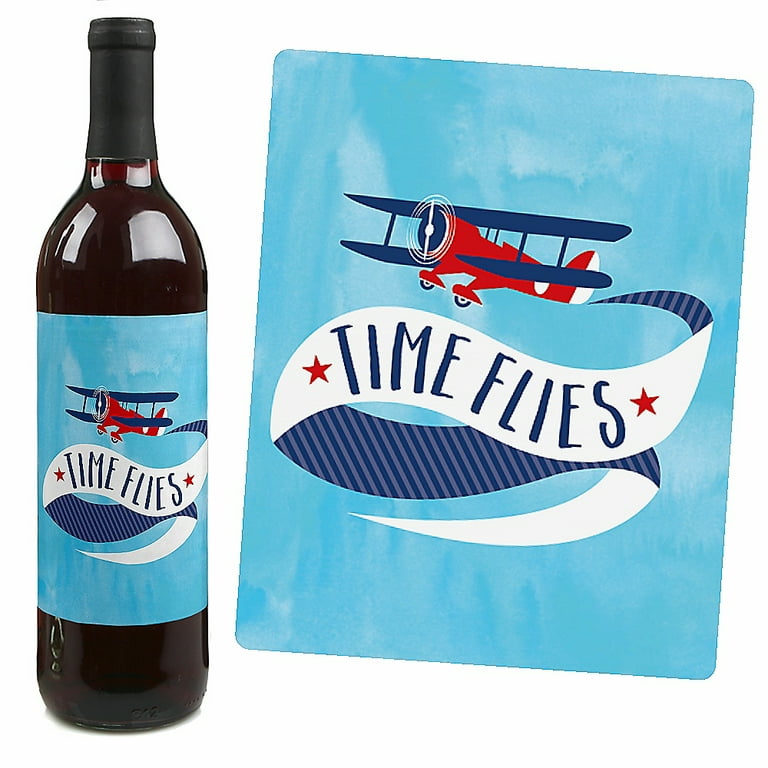 Airplane in the Clouds Water Bottle Label