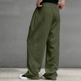 thumbnail image 4 of Havenx Mens Sweatpants Straight Wide Leg Drawstring Pants with Pockets Elastic Waist Open Bottom Sweatpant Gym Lounge Athletic Workout Fall Winter Pant,Camouflage Green L, 4 of 5
