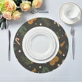 thumbnail image 5 of IAUYY Set of 4 Round Placemats for Dining Tables Heat-Resistant and Wear-Resistant DIY Printing Design Table Placemats，Applicable for Christmas Orange-brown Gingerbread, 5 of 7