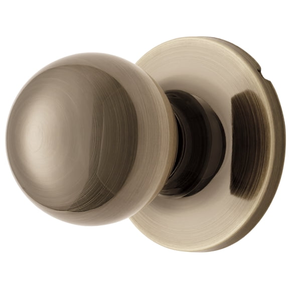 Hyper Tough Interior Non-Locking Ball Passage Hall & Closet Doorknob with Antique Brass Finish