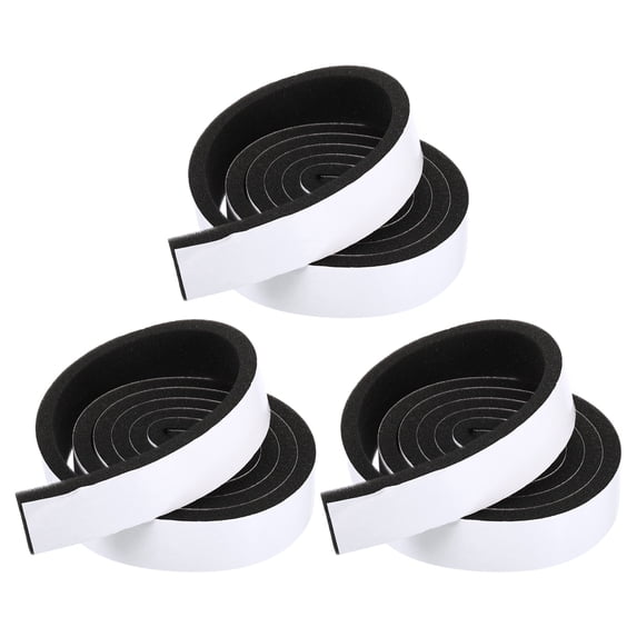 Uxcell Door Window Foam Seal Tape Adhesive Weatherstrip, PU, 3 Roll
