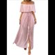 thumbnail image 2 of Vestido Informal de Lunares con Hombros Descubiertos para Mujer, con Volantes, Corsé, Borlas y Cintura Alta, con Abertura y Abertura, Color Liso Rosa Oscuro S, 2 of 8