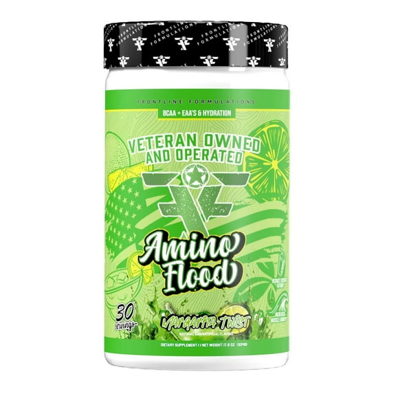 Frontline Formulations Amino Flood BCAA EAA Recovery Drink Margarita Twist, 30 Servings