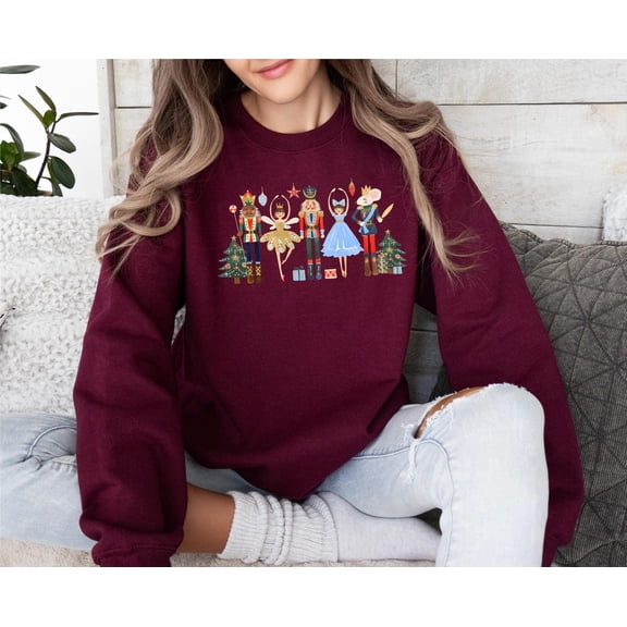 Vintage Christmas Nutcracker Sweatshirt, Holiday Party Christmas Sweater, Nutcracker Ballet Shirt Cottagecore Gift