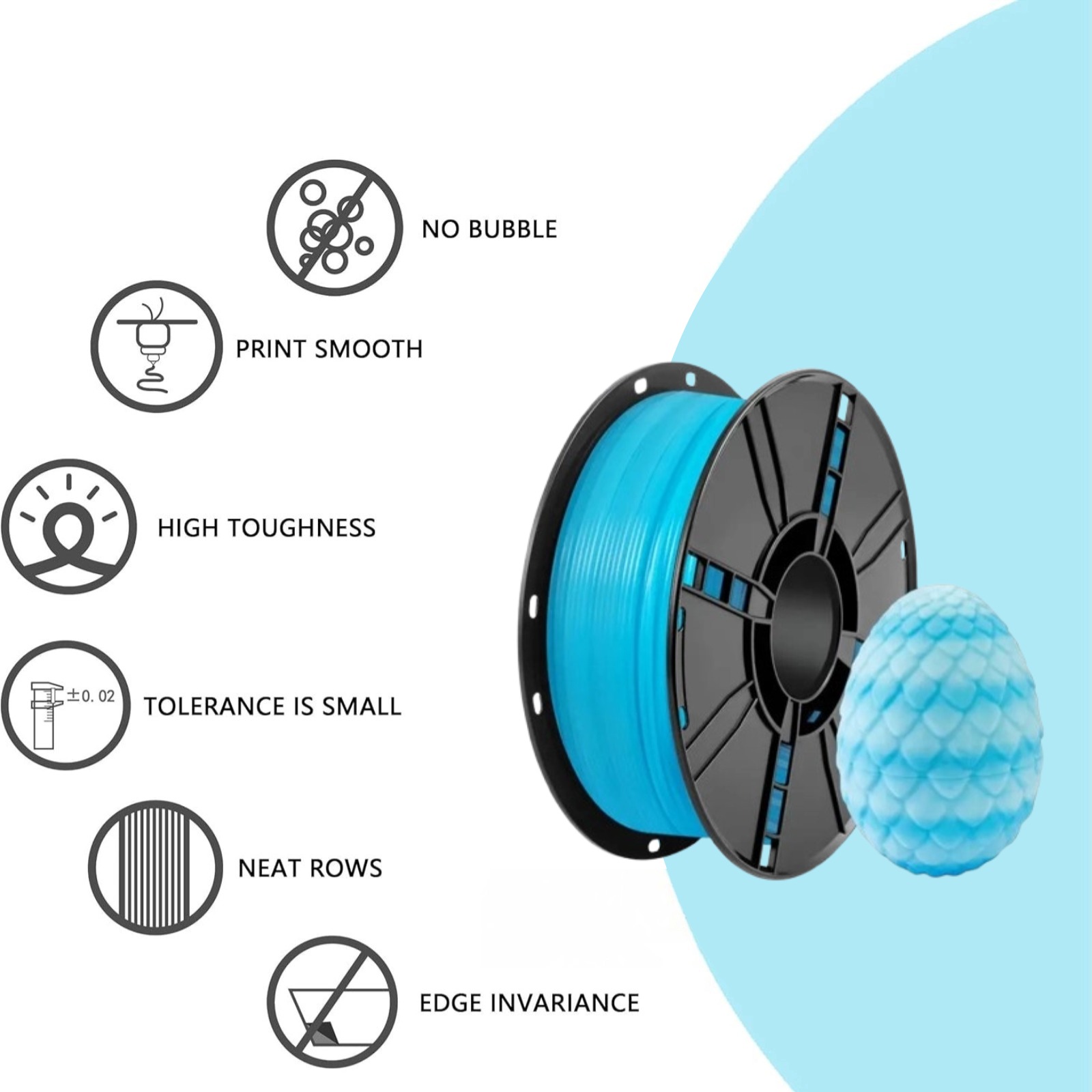 Crystal PLA 3D Printer Filament 1.75mm, Dimensional Accuracy +/- 0.02 mm, 1KG Spool (2.2lbs) Fits Most FDM 3D Printers