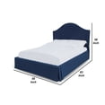 thumbnail image 5 of Jane Platform Full Bed Storage Arched Headboard Upholstered Navy Blue, 5 of 5