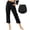Black, variant on DuoJiaJ Womens Trousers Back Pants Elastic Waist Linen Pants Casual Pants With Pocket Women's Lounge Pants Green L