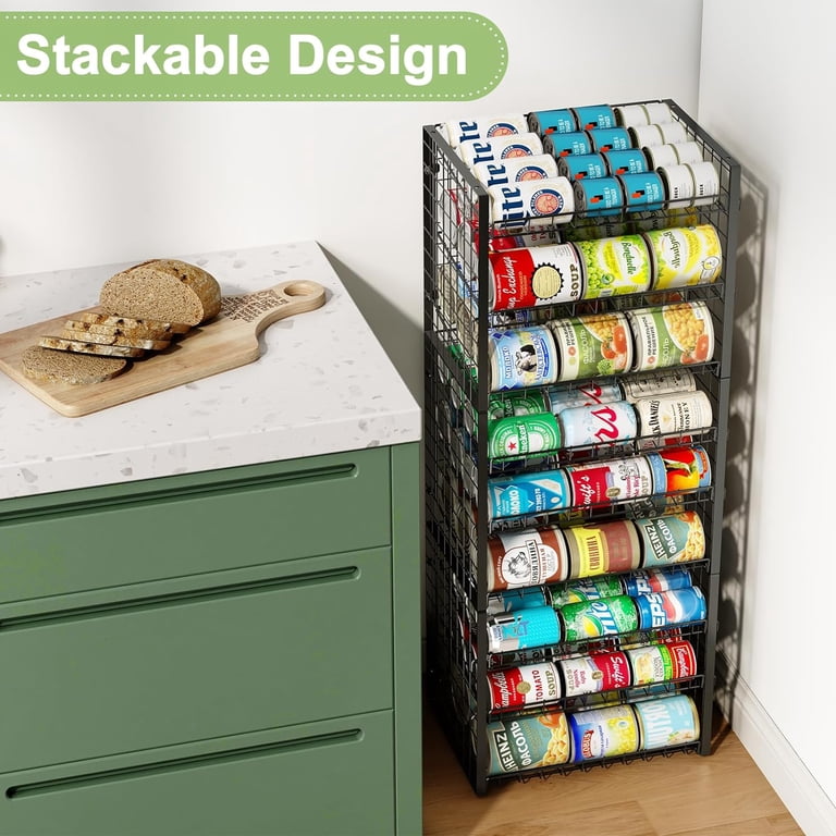 Metal Can Rack For Pantry 2-Tier Stackable Can Organizer - Adjustable ...