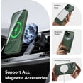 thumbnail image 3 of Magnetic Compatible with iPhone 16 Pro Case, Upgraded [Full Camera Protection] [Compatible with MagSafe] Protective Translucent Matte Women Girl Phone Case Cover, Deep Green, 3 of 14