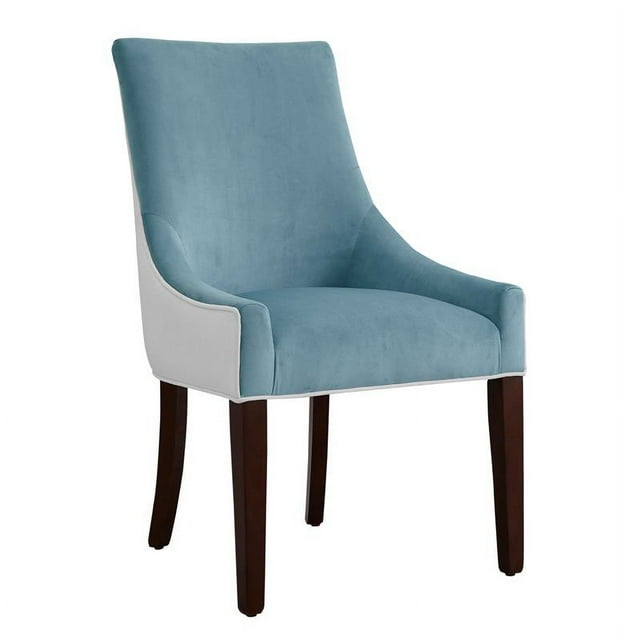 Comfort Pointe Chaise de Salle à Manger en Tissu Bleu et Blanc