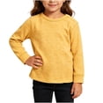 thumbnail image 2 of Bixock Toddler Girls Long Sleeve Shirts,Kids Crewneck Pullover Tops Solid Color Brushed Dralon Knit Thermal Layering Top Boys Girls Warm Shirt for Cold Winter Wear Girls Clothings, 2 of 2