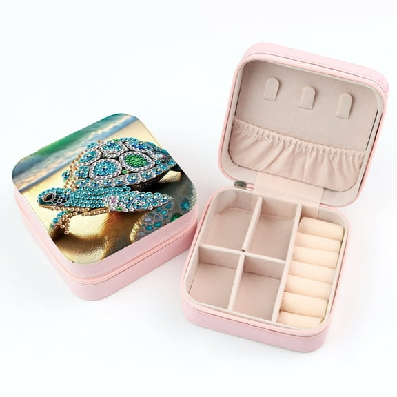 5D DIY Diamond Painting Jewellery Box, Turtle Diamond Art Storage Box Kit, Home Handmade Decoration or Creative Gifts