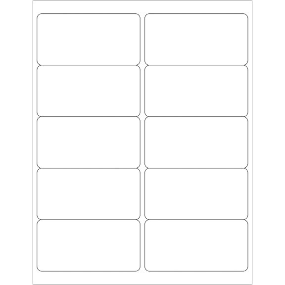 Box Partners Removable Rectangle Laser Labels 4" x 2" White 1000/Case LL265