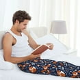 thumbnail image 6 of Picia Cute Foxes Mens Soft Woven Cotton Elastic Waistband Sleep Pajama Pant Lounge Sleep Pant With Pockets And Drawstring-Large, 6 of 9