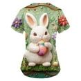 thumbnail image 6 of ADSSDQ Easter Scrub Tops Women Stretchy Vneck Short Sleeve Bunny Eggs Print Nurse Working Uniforms with 2 Pockets Mint Green 2XL, 6 of 6