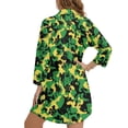 thumbnail image 2 of Xixirimido Black Yellow Camo Green Print Women's Button Down Beach Cover Up Dress Long Sleeve Swimwear Cover Up Casual Loose Shirt Dress for Summer, Size XL, 2 of 7