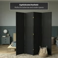 thumbnail image 6 of Red Lantern 7 ft. Tall Woven Fiber Folding Screen - Black - 4 Panel, 6 of 6