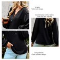 thumbnail image 3 of Camiseta De Punto Con Cuello En V, Bolsillo En El Pecho Cómoda Parte Superior Suelta De Punto Suave Abotonada Para Otoño Invierno ANGGREK Otros, 3 of 6