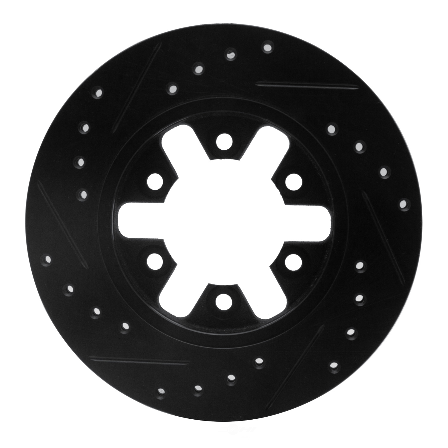 Dynamic Friction Company 633-67077L DFC Brake Rotor - Drilled And Slotted - Black