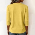 thumbnail image 4 of 3/4 length Sleeve Shirts for Women,Soft Stretchy Wrinkle-Free Tops,Casual Crew Neck T Shirt for Work Daily Fall, L, 4 of 6