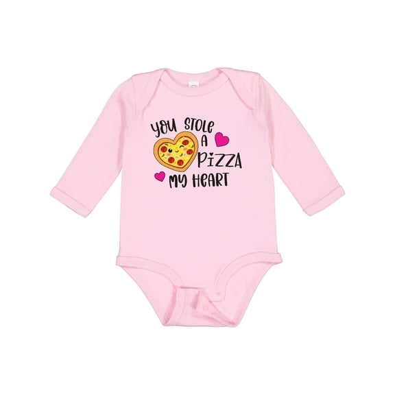 Inktastic Valentine's Day You Stole a Pizza of My Heart Boys or Girls Long Sleeve Baby Bodysuit