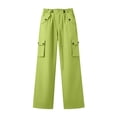 thumbnail image 5 of Thousandth Women Cargo Wide Leg Pants Casual Elastic Waist Drawstring High Waist Trousers Multi Pockets Loose Fit Streetwear Long Pants, 5 of 6