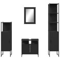 thumbnail image 3 of vidaXL 4 Piece Bathroom Furniture Set Black Engineered Wood, 3 of 5