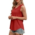 thumbnail image 6 of Brglopf Womens Eyelet Embroidery Tank Tops Sleeveless V-Neck Summer Vacation Beach Fashion Tees Shirts Comfy Casual Flowy Loose Blouse(Red,S), 6 of 9