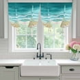 thumbnail image 4 of Turquoise Summer Beach Coastal Balloon Curtains 63 Inch Length for Living Room/Bedroom, Nautical Beige Seaside Rod Pocket Privacy Door Curtains Decorative Tie Up Shade for Window 52"x63", 4 of 8