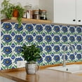 thumbnail image 3 of Mi Alma Flower Blue/Green Tile Stickers - Removable Vinyl 4x4, 24 pcs, 3 of 11