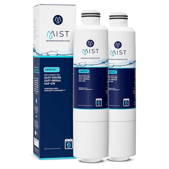 Mist HAF-CIN/EXP Refrigerator Water Filter Replacement for Samsung DA29-00020B, DA29-00020A, Kenmore 46-9101 â?? NSF 42 & 372 Certified â?? 2 Pack