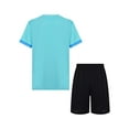 thumbnail image 2 of Linjinx Kids 2pcs Sports Suit Quick Dry Printed Contrast Color Shirts Shorts Set For Football Basketball B Light Green 24, 2 of 7
