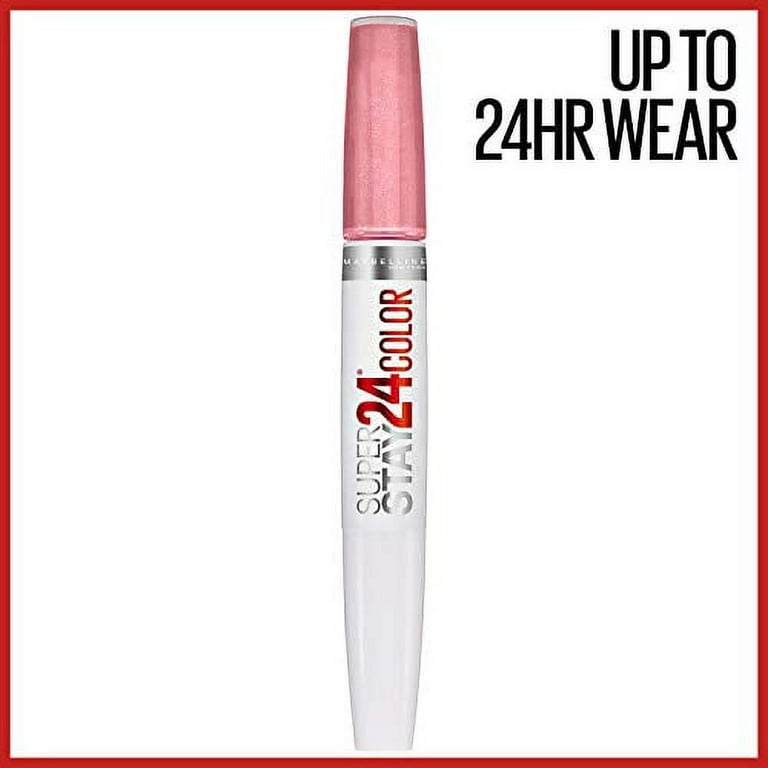 Pearly Liquid Lasting Long Maybelline oz Balm, Pigmented 24, Moisturizing Color Pink, Highly Lipstick, Pink, 1 Coral So 2-Step Super with Stay