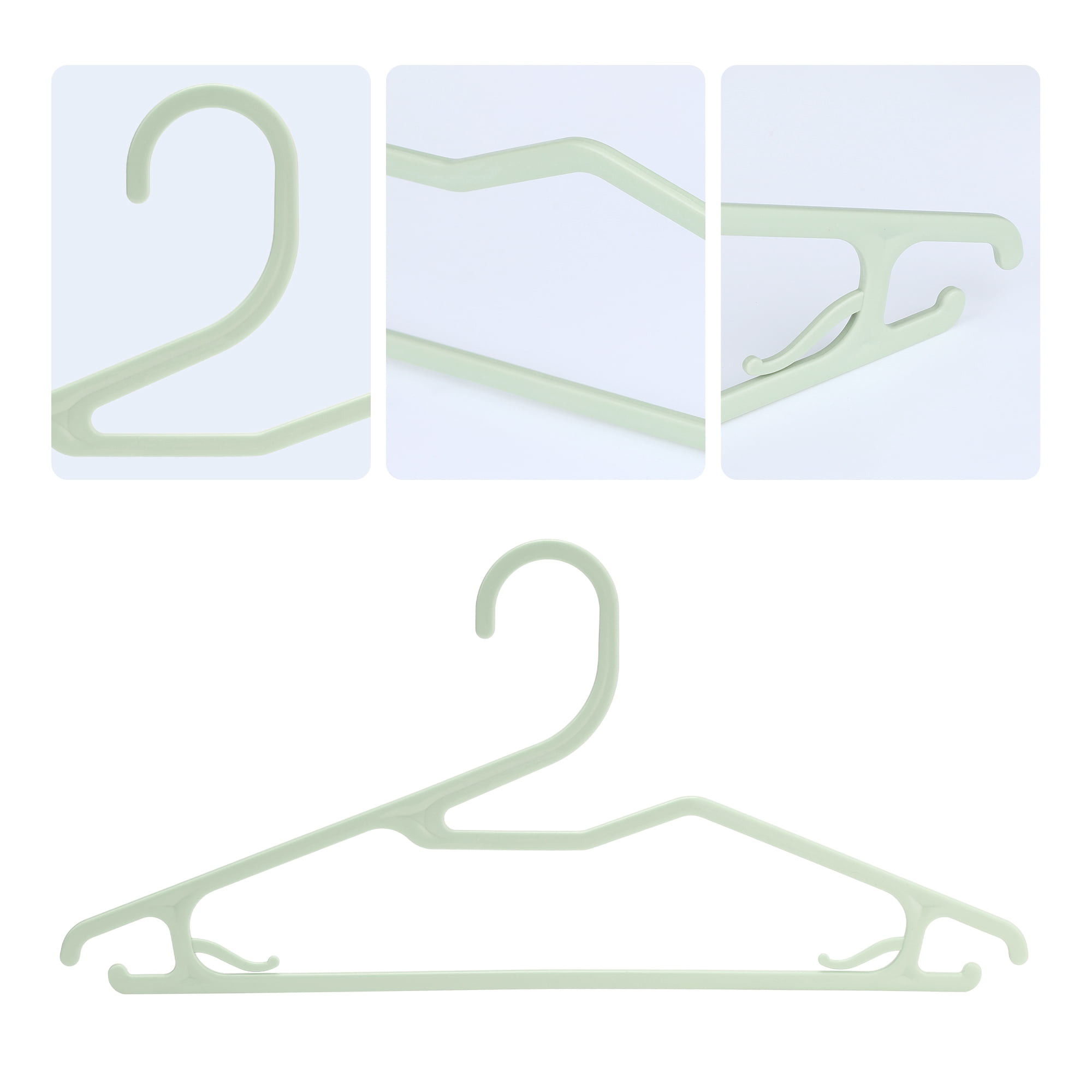 Unique Bargains Plastic Pants Hangers with Non-Slip Hook 20 Packs Green