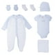 thumbnail image 1 of Set de 6 Piezas en Algodón Hipoalergénico, Mameluco, Pañalero, Sábana, Gorro, Manoplas y Tines Baby Creysi Azul 0 Meses, 1 of 3