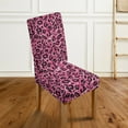 thumbnail image 2 of COEQINE Dining Room Chair Slipcovers Set of 1, Stretchable Universal Fit Chair Protector Polyester Spandex Machine Washable Covers for Dining Room, Hotel, Ceremony, Pink Leopard Print, 2 of 7