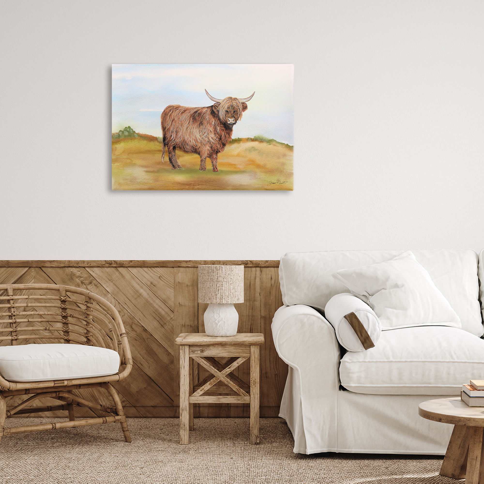 Farm Animal In Pasture Canvas Wall Art, design by Jean Plout
