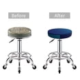 thumbnail image 5 of Fotbe teal blue Pattern Stool Covers Round,Waterproof Round Bar Stool Covers Bar Chair Covers Washable Stool Cushion Slipcover for 12-14 Inch Chair-12 inch, 5 of 7